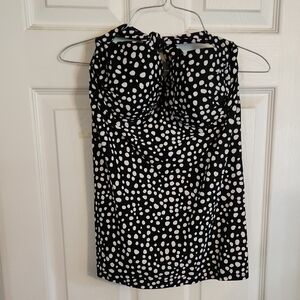 Smart & Sexy Black and White Ruched Halter Swim